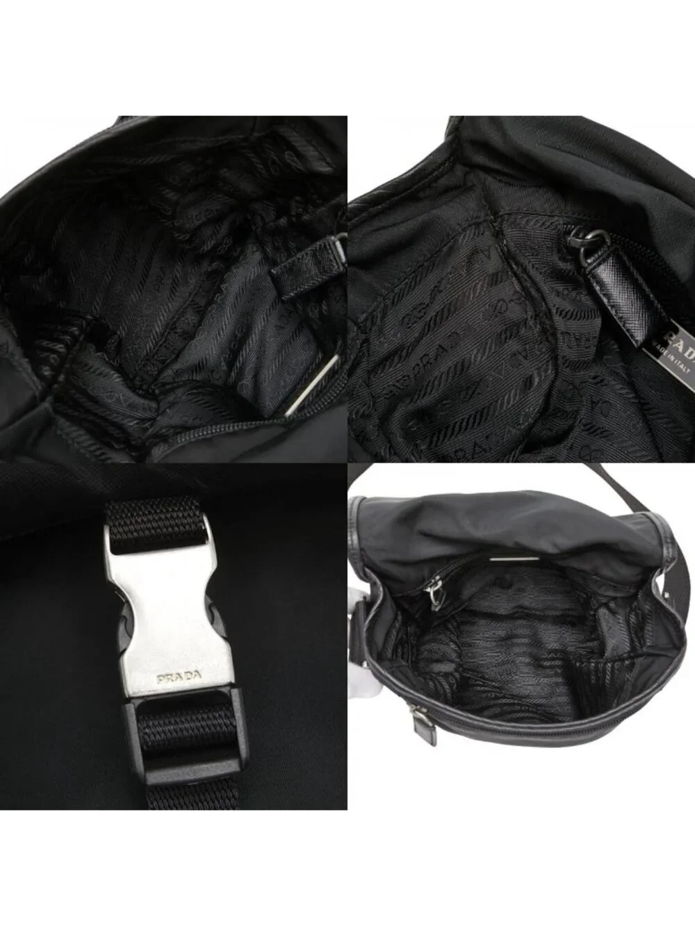 Prada Crossbody Shoulder Bag Black Nylon